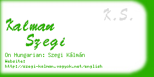 kalman szegi business card