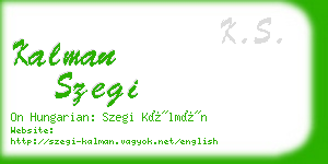 kalman szegi business card